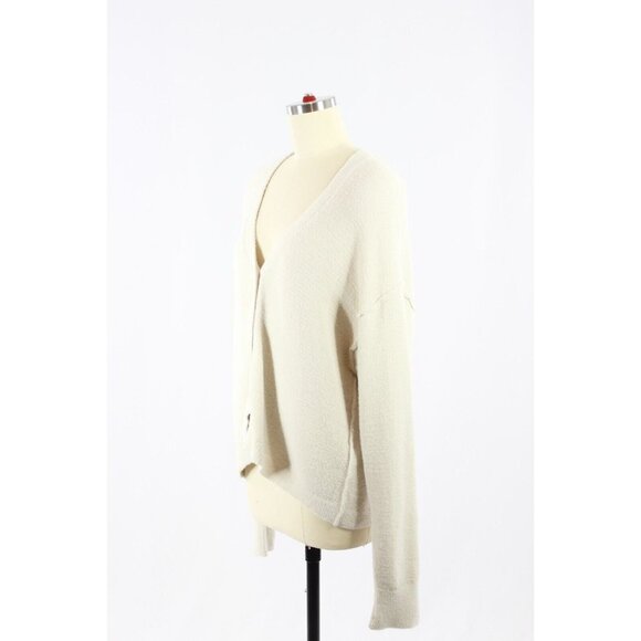 Aritzia WILFRED FREE Hush Knit Ivory Oversized V-Neck Cardigan Sweater, Size XS - Picture 4 of 16